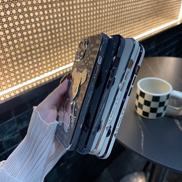 Electroplate Blue Violent Bear in White Background iPhone Case - Picture 10 of 10